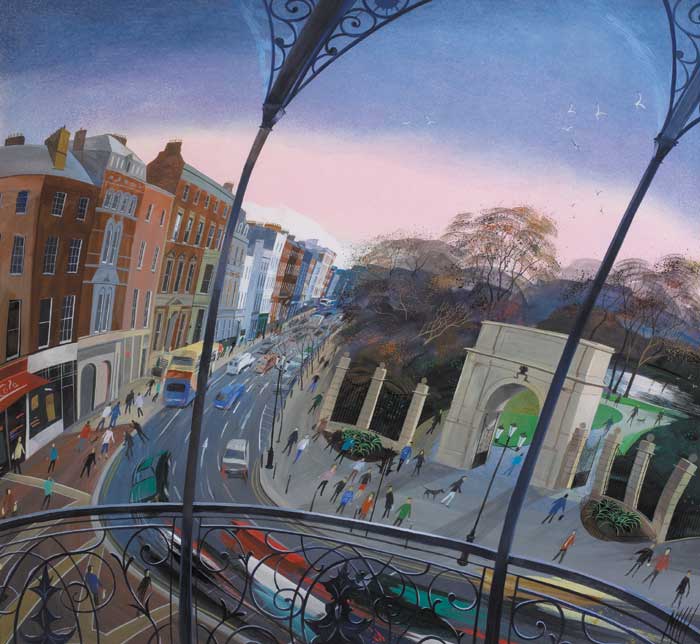 A CORNER OF ST STEPHEN'S GREEN by Nicholas Hely Hutchinson sold for 3,000 at Whyte's Auctions