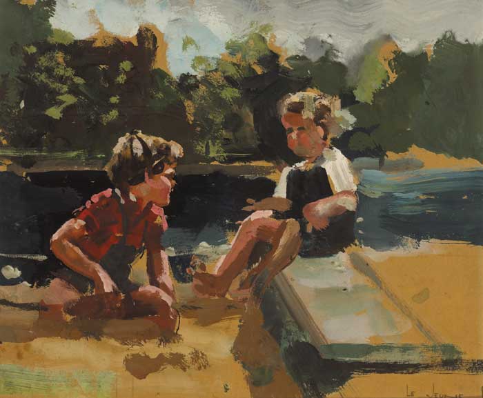 CHILDREN PLAYING IN A SANDPIT by James le Jeune sold for 2,900 at Whyte's Auctions