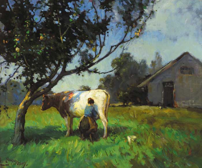 MILKING, circa 1919-20 by Frank McKelvey sold for 60,000 at Whyte's Auctions