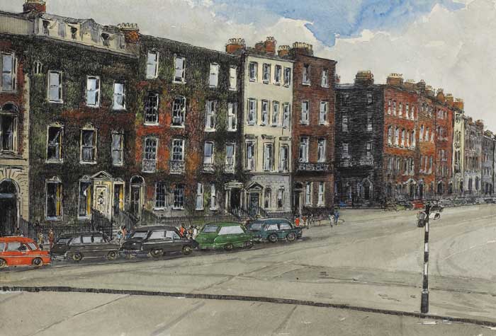 ST STEPHEN'S GREEN EAST AND ENTRANCE TO HUME STREET by Flora H. Mitchell sold for 3,400 at Whyte's Auctions
