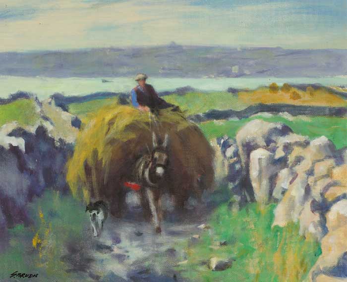 THE HAY CART, CONNEMARA by Gerald J. Bruen sold for 3,000 at Whyte's Auctions