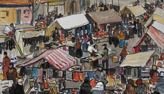 MARKET SCENE by Mary Swanzy sold for 9,500 at Whyte's Auctions