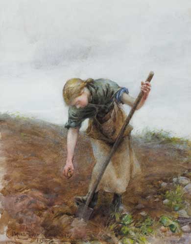 THE POTATO PLANTER, SLIGO, 1904 by Charles MacIver Grierson sold for 4,600 at Whyte's Auctions