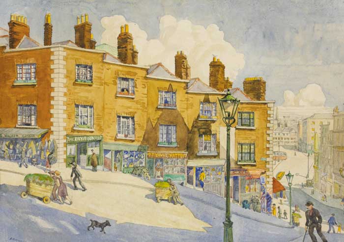 WINETAVERN STREET, DUBLIN by Harry Kernoff sold for 24,000 at Whyte's Auctions