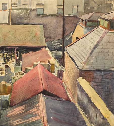 BACKYARDS, LIFFEY STREET, DUBLIN by Simon Coleman sold for 1,500 at Whyte's Auctions