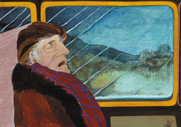 MISS M. ON KERRY TRAIN, 1974 by Pauline Bewick sold for 5,000 at Whyte's Auctions