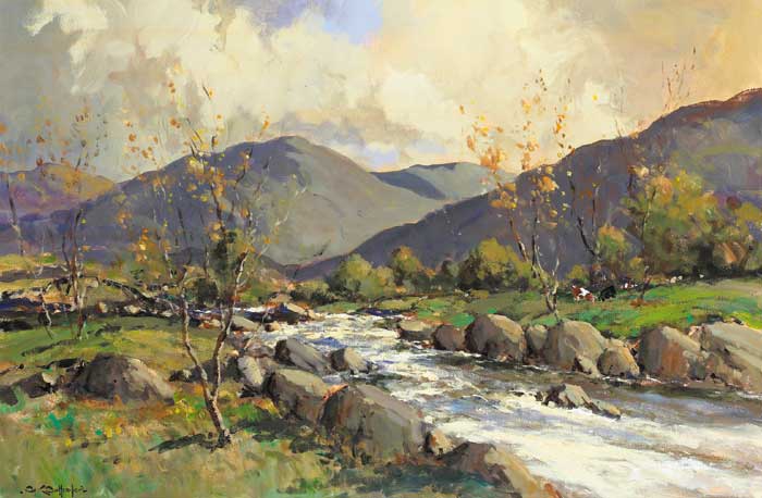 AUTUMN DAY, OWENMORE RIVER, CONNEMARA by George K. Gillespie sold for 7,000 at Whyte's Auctions