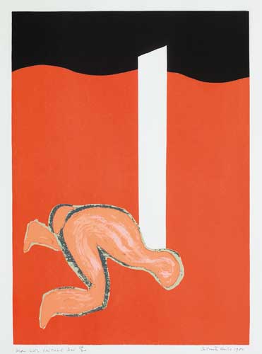 MAN WITH VERTICAL BAR, 1980 by Patrick Hall sold for 450 at Whyte's Auctions