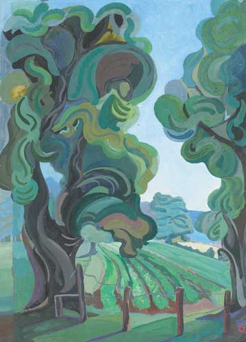 TREES AND PLOUGHED FIELD by Sylvia Cooke-Collis sold for 1,200 at Whyte's Auctions