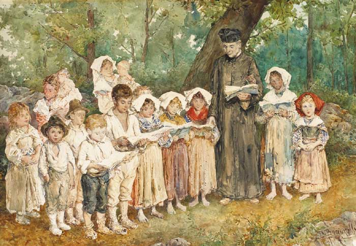 AN OUTDOOR CHILDREN'S CHOIR, ROME by Daniele Bucciarelli sold for 800 at Whyte's Auctions
