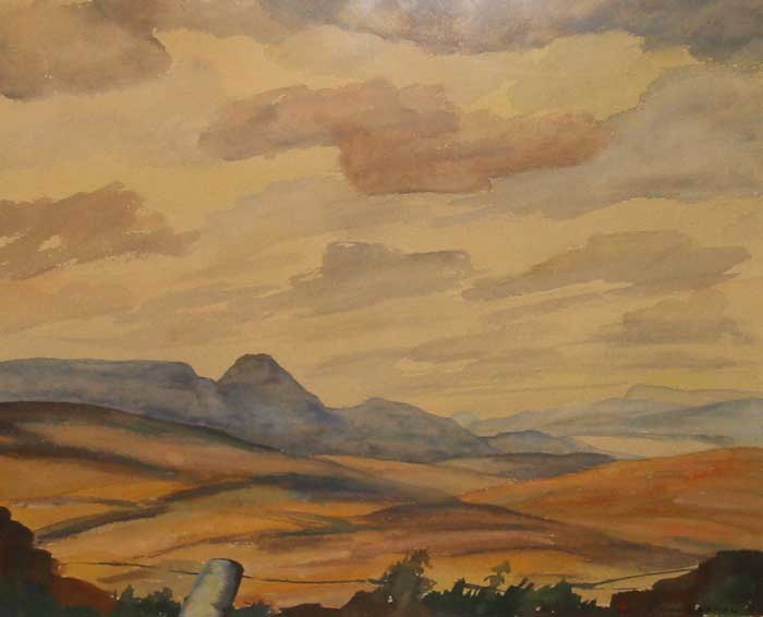 LANDSCAPE WITH VIEW OF HILLS IN DISTANCE by Anne King-Harman sold for 80 at Whyte's Auctions