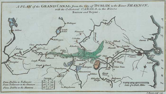 A PLAN OF THE GRAND CANAL FROM THE CITY OF DUBLIN TO THE RIVER SHANNON..., 1779 by Thomas Bowen sold for 300 at Whyte's Auctions