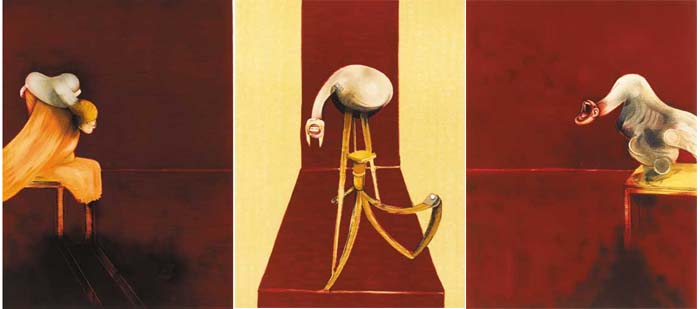 SECOND VERSION OF TRIPTYCH, 1989 by Francis Bacon sold for 28,000 at Whyte's Auctions