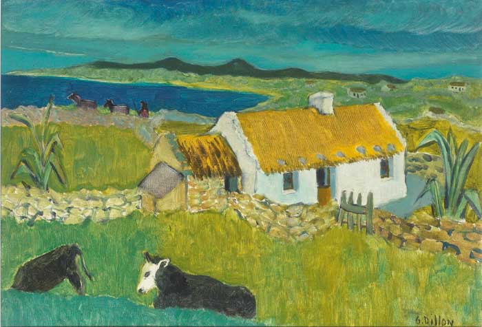 CATTLE AND COTTAGE by Gerard Dillon sold for 52,000 at Whyte's Auctions