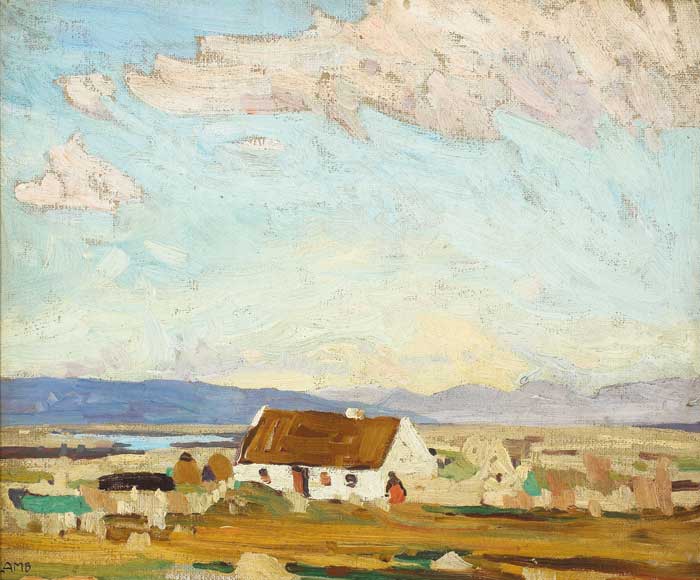 COTTAGE IN A WESTERN LANDSCAPE by Charles Vincent Lamb RHA RUA (1893-1964) at Whyte's Auctions