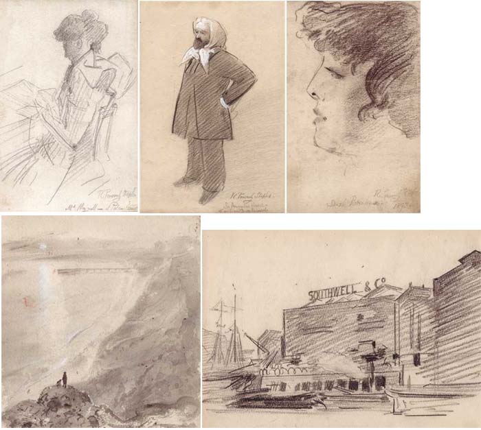 AN ARCHIVE OF PORTRAIT AND LANDSCAPE SKETCHES by Sir Robert Ponsonby Staples sold for 2,000 at Whyte's Auctions