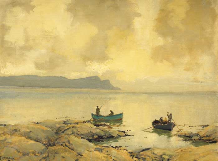 HERRING BOATS OFF A ROCKY SHORE by James Humbert Craig sold for 17,000 at Whyte's Auctions
