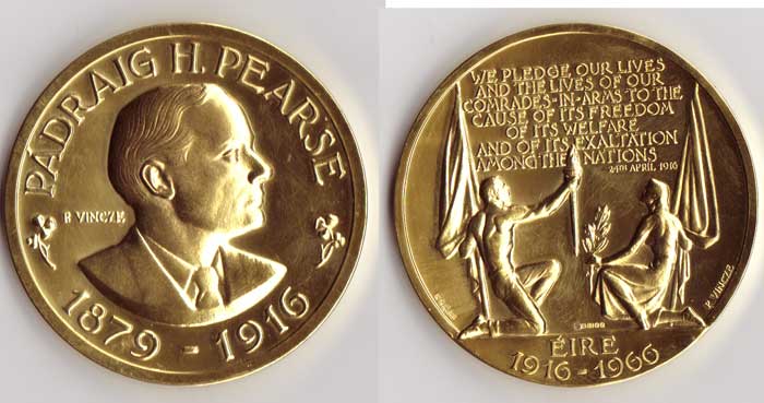 1916 RISING FIFTIETH ANNIVERSARY MEDAL, 1966 by Paul Vincze sold for 1,900 at Whyte's Auctions
