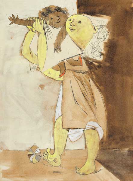CHILD WITH DOLL, HOMMAGE A JANKEL ADLER, 1949 by Louis le Brocquy sold for 80,000 at Whyte's Auctions