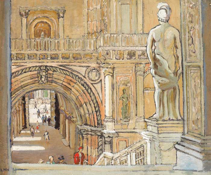 THE COURTYARD OF THE DOGE'S PALACE, VENICE, circa 1924-5 by Letitia Marion Hamilton sold for 14,500 at Whyte's Auctions