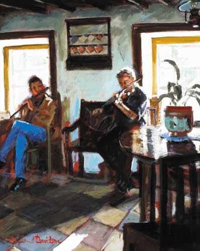 TWO MUSICIANS by Rowland Davidson sold for 2,000 at Whyte's Auctions