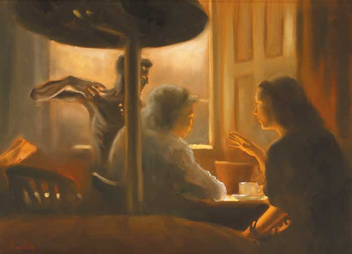 TEA ROOMS, ROYAL COLLEGE OF ART, BELFAST by Ken Hamilton sold for 2,200 at Whyte's Auctions