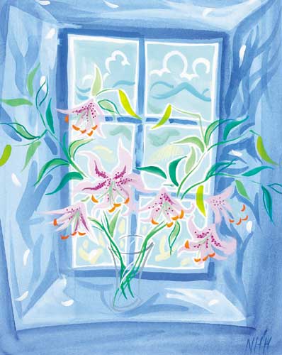 TIGER LILIES IN A WINDOW by Nicholas Hely Hutchinson sold for 1,500 at Whyte's Auctions