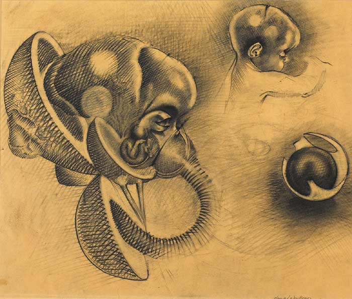 EMBRYO WITH GAS MASK by Donal O'Sullivan sold for 300 at Whyte's Auctions