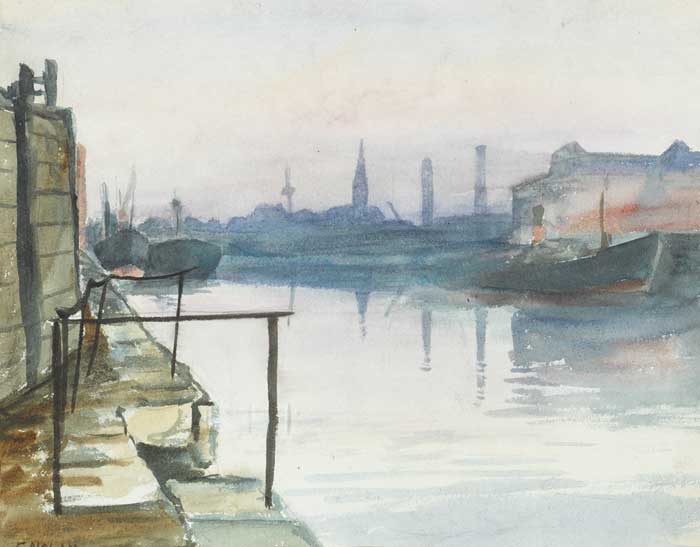 MISTY DAY, GRAND CANAL BASIN, 1954 by Evin Nolan sold for 440 at Whyte's Auctions
