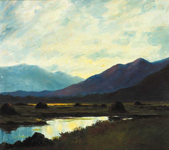 SUNSET NEAR LEENANE, CONNEMARA by Douglas Alexander (1871-1945) at Whyte's Auctions
