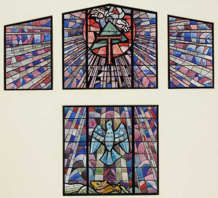 DESIGN FOR STAINED GLASS WINDOWS AT NEW CHURCH OF ST. MICHAEL, RATHMOLYON, COUNTY MEATH by Christopher Campbell sold for 460 at Whyte's Auctions