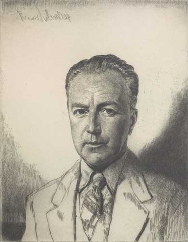 OLIVER ST JOHN GOGARTY, 1939 by Gerald Leslie Brockhurst sold for 500 at Whyte's Auctions