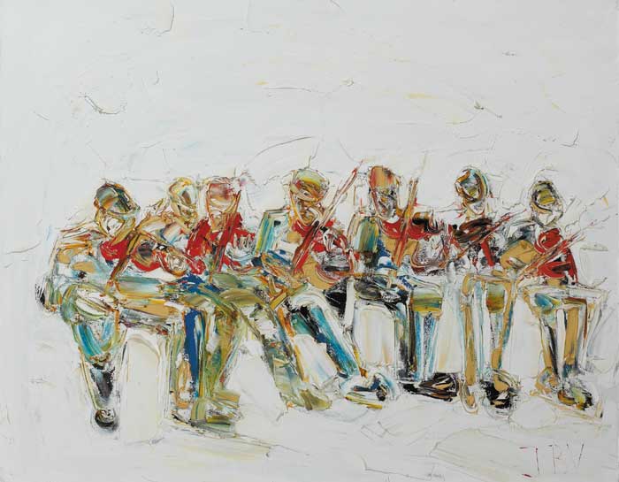 THE EIGHT FIDDLERS by John B. Vallely sold for 21,000 at Whyte's Auctions