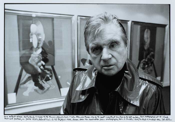 FRANCIS BACON AT THE CLAUDE BERNARD GALLERY, PARIS, 1977 by John Minihan sold for 2,800 at Whyte's Auctions