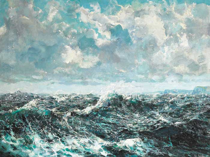 THE PERFECT STORM - WAVES OFF BRITTAINY COAST by James le Jeune sold for 36,000 at Whyte's Auctions