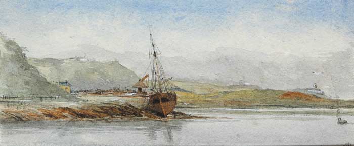 VIEW OF HARBOUR FROM WHITEPOINT, TIDE OUT, c. 1878 by Walter Frederick Osborne RHA ROI (1859-1903) at Whyte's Auctions