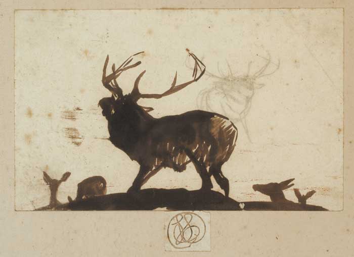 STUDY OF A STAG WITH HERD OF DEER BEYOND by Sir Edwin Henry Landseer sold for 1,500 at Whyte's Auctions