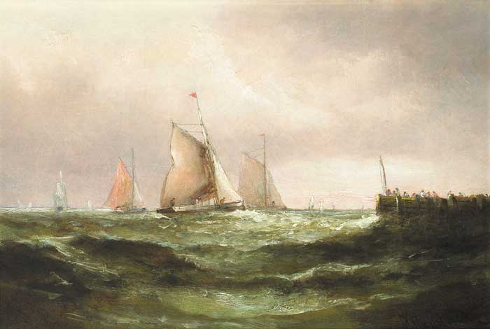 YACHTS OFF A PIER by Matthew Kendrick sold for 2,000 at Whyte's Auctions