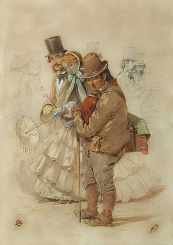 ORGAN GRINDER AND MONKEY, 1858 by Robert Richard Scanlan sold for 1,400 at Whyte's Auctions