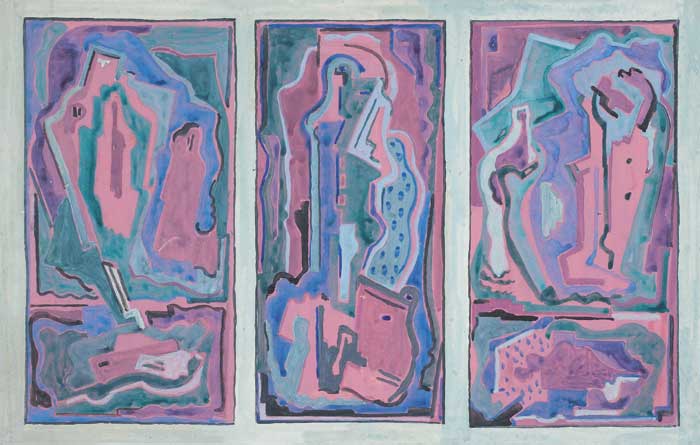 CUBIST TRIPTYCH by Evie Hone sold for 9,200 at Whyte's Auctions