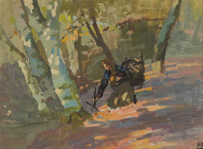 GATHERING STICKS IN A WOOD by Eileen Murray sold for 800 at Whyte's Auctions