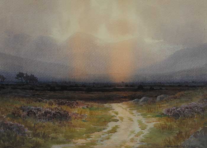 BOG SUNSET, POSSIBLY COUNTY KERRY by Captain George Drummond Fish sold for 220 at Whyte's Auctions