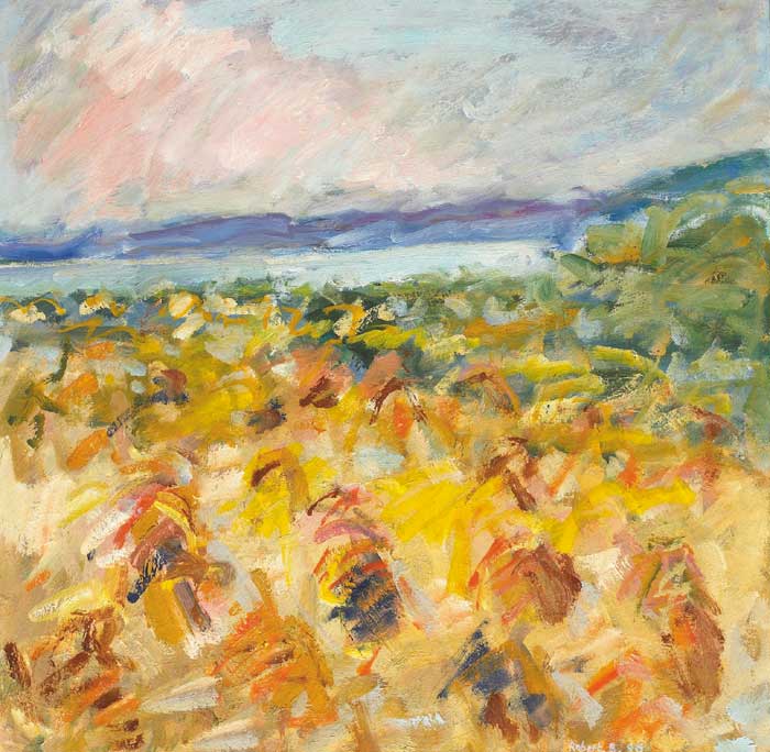 HARVEST TIME, FANAD, COUNTRY DONEGAL, 1990 by Robert Bottom sold for 320 at Whyte's Auctions