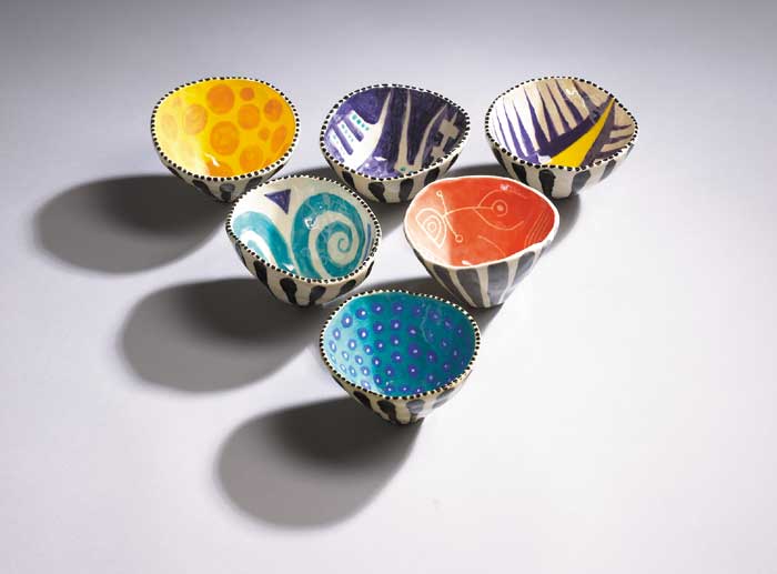 PINCH POTS (SET OF SIX) 2005-08 by John ffrench sold for 800 at Whyte's Auctions