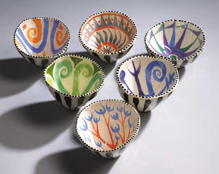 SET OF SIX BOWLS, 2008 by John ffrench sold for 550 at Whyte's Auctions