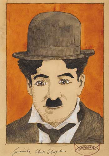 PORTRAIT OF CHARLIE CHAPLIN by Anon. British sold for 830 at Whyte's Auctions