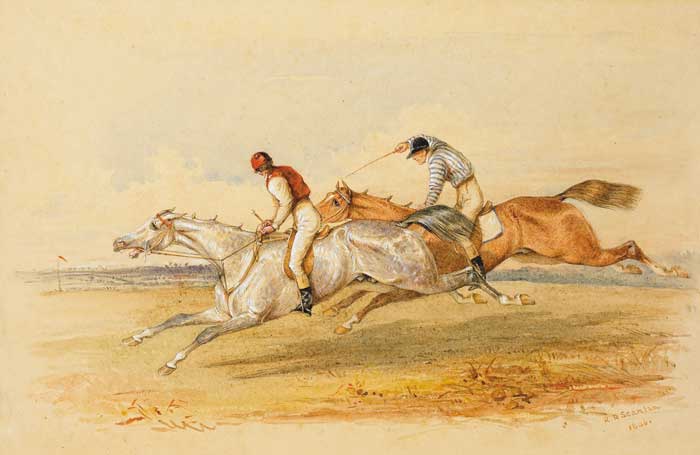 THE CADGER BEATING ROBIN WOOD, 1846 by Robert Richard Scanlan sold for 1,000 at Whyte's Auctions