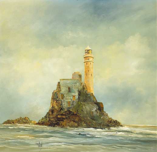 FASTNET ROCK LIGHTHOUSE, 1985 by Brendan Hayes sold for 250 at Whyte's Auctions