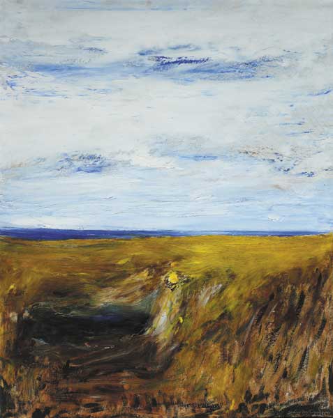 LANDSCAPE - CORNFIELD BEFORE SEA by San Mc Sweeney HRHA (b.1935) at Whyte's Auctions