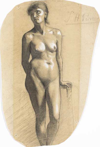 LIFE DRAWING OF STANDING WOMAN, 1878-79 by Sarah Henrietta Purser sold for 900 at Whyte's Auctions
